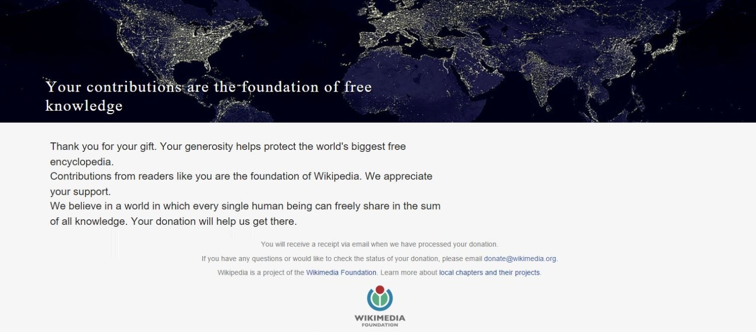 Wikipedia Donation 2016
