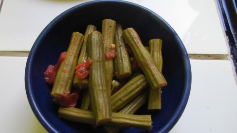 Moringa Tomato Stew Served on its Own in a Bowl