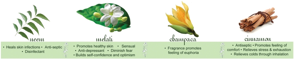 Neem, Melati, Champaca and Cinnamon Essential Oils